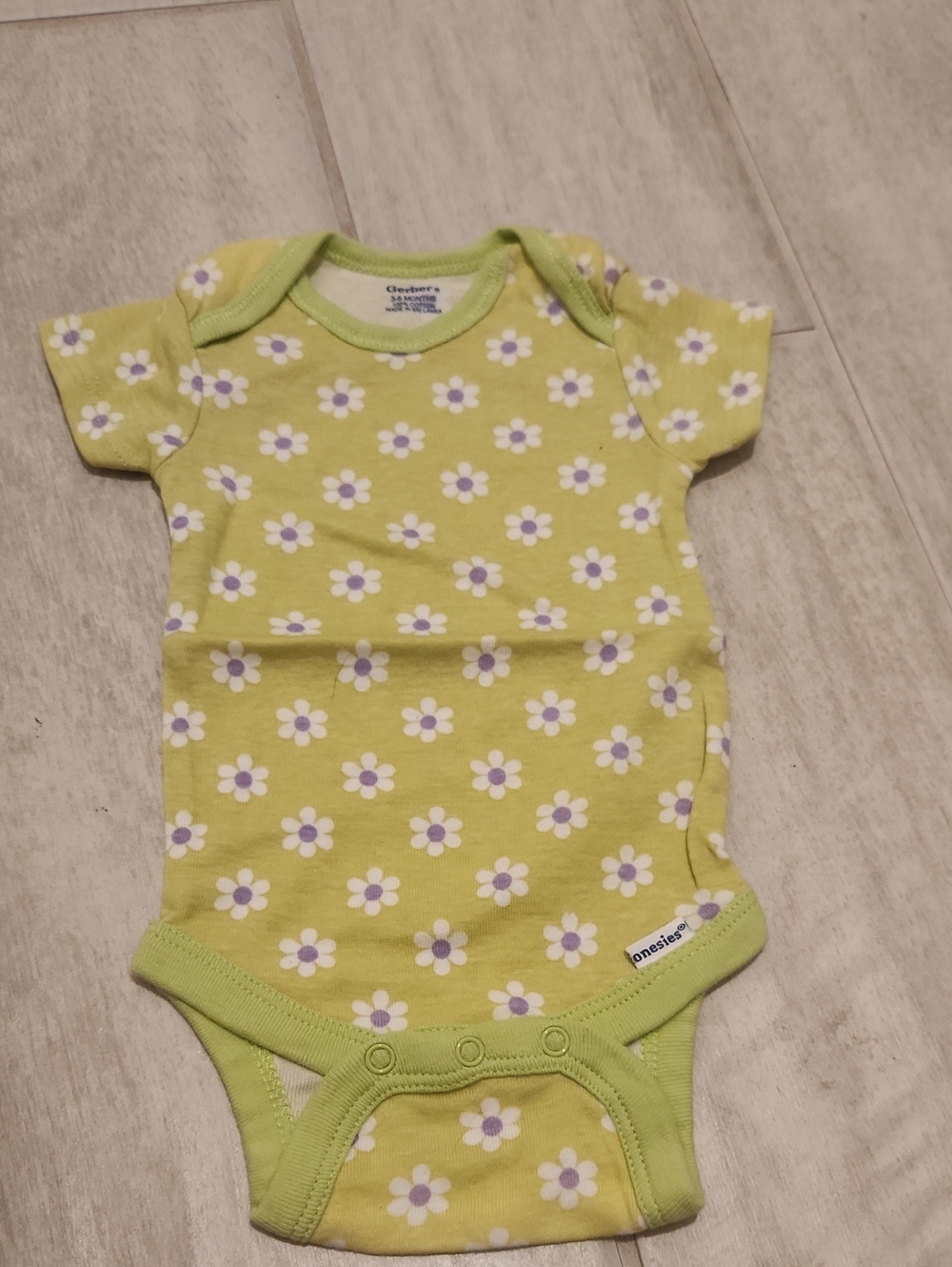 Green Floral Baby Onesie